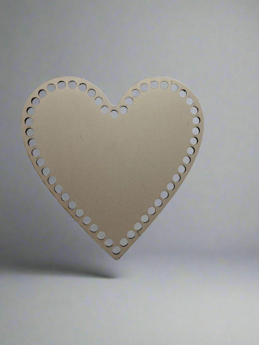 Base legno cuore uncinetto
