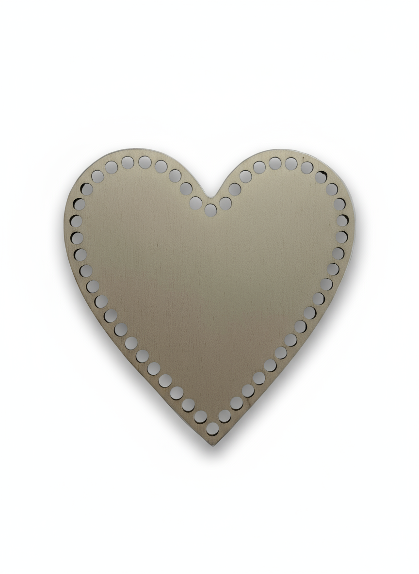 Base legno cuore uncinetto