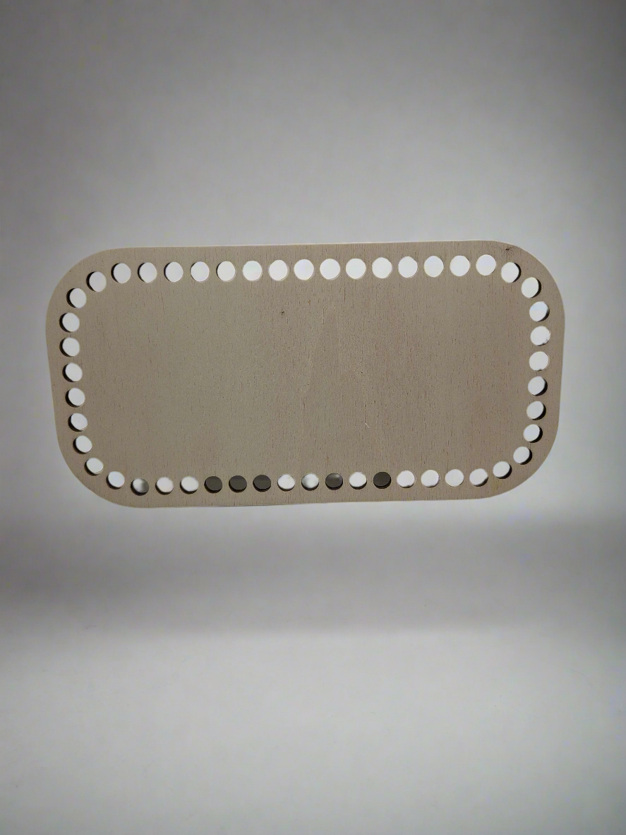 Base legno rettangolare uncinetto