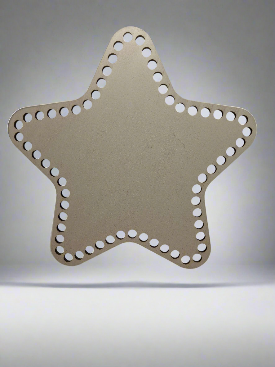Base legno stella uncinetto