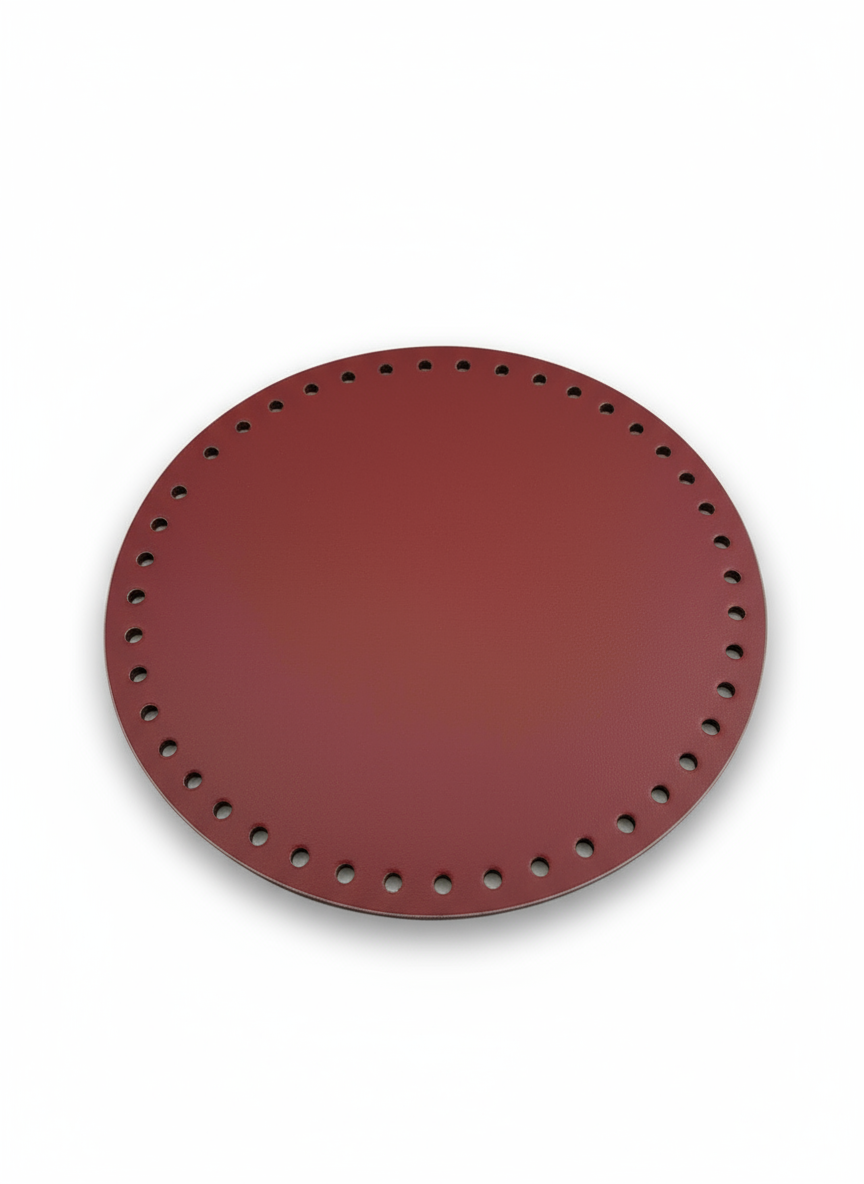 Base rotonda bordeaux per borse