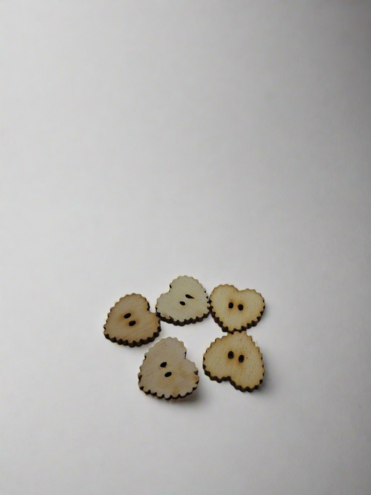 Bottone legno cuore