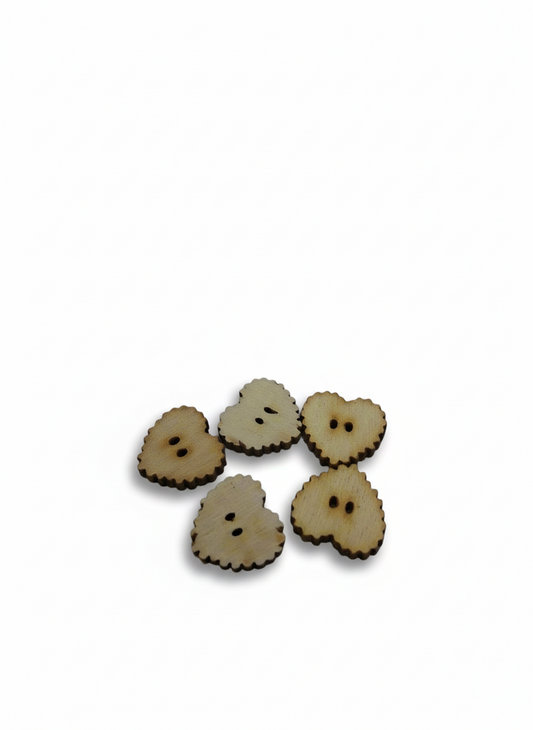 Bottone legno cuore