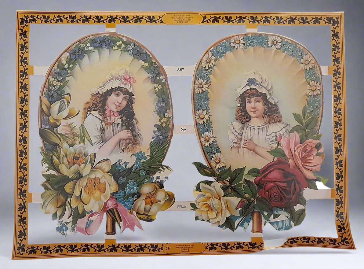 Carta decoupage vintage bambina