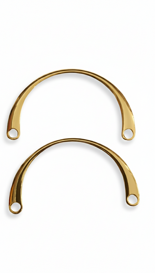 Coppia manici metallo oro