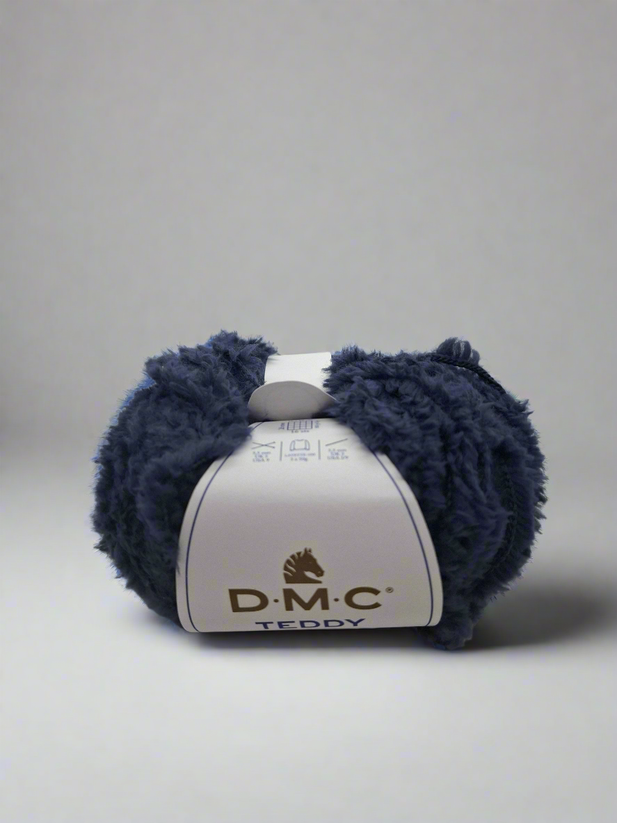 Filato peloso teddy blu scuro