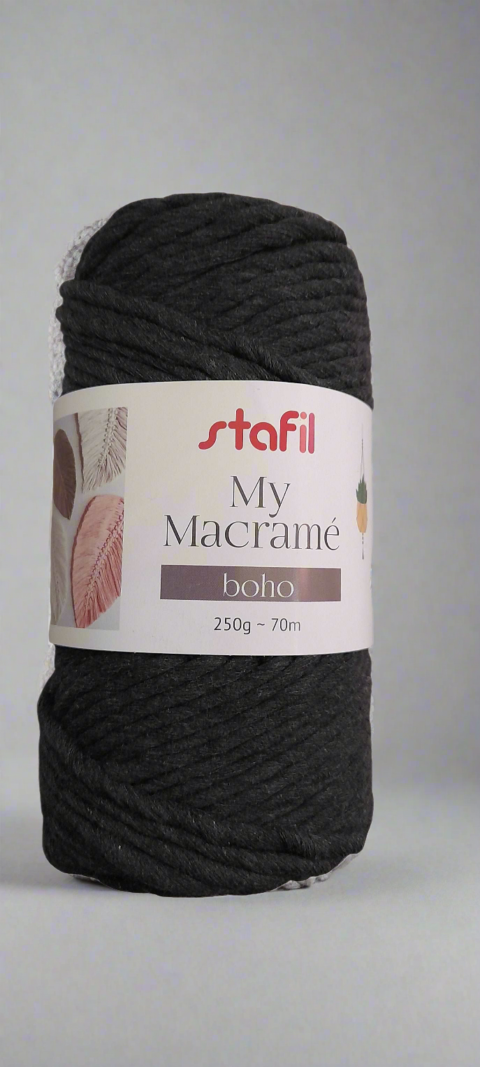 Filato per macramè grigio