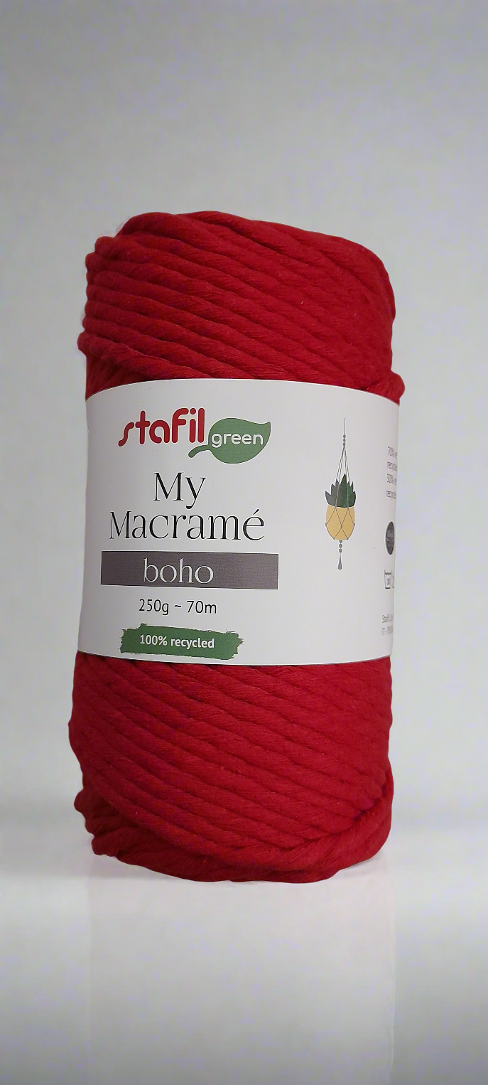 Filato per macramè rosso