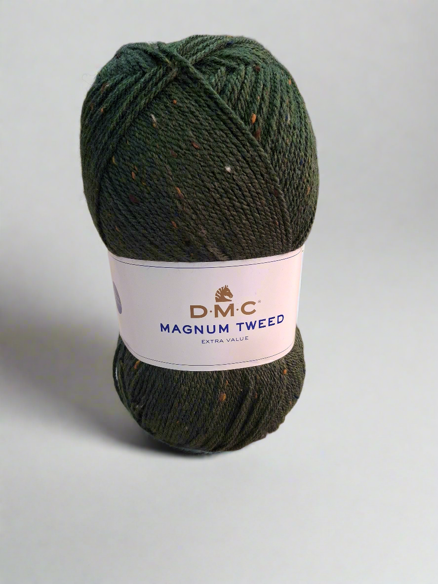 Filato tweed verde scuro