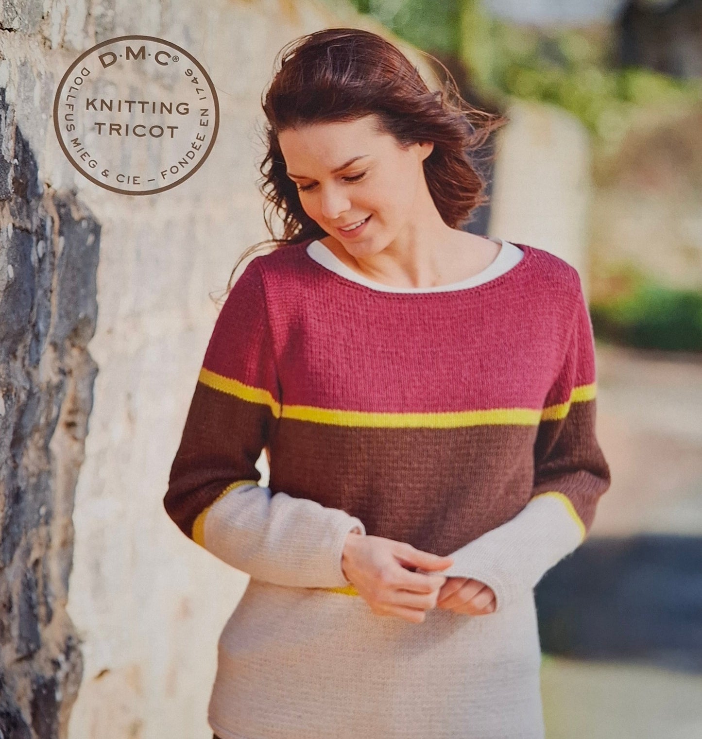 Maglia a righe ai ferri donna