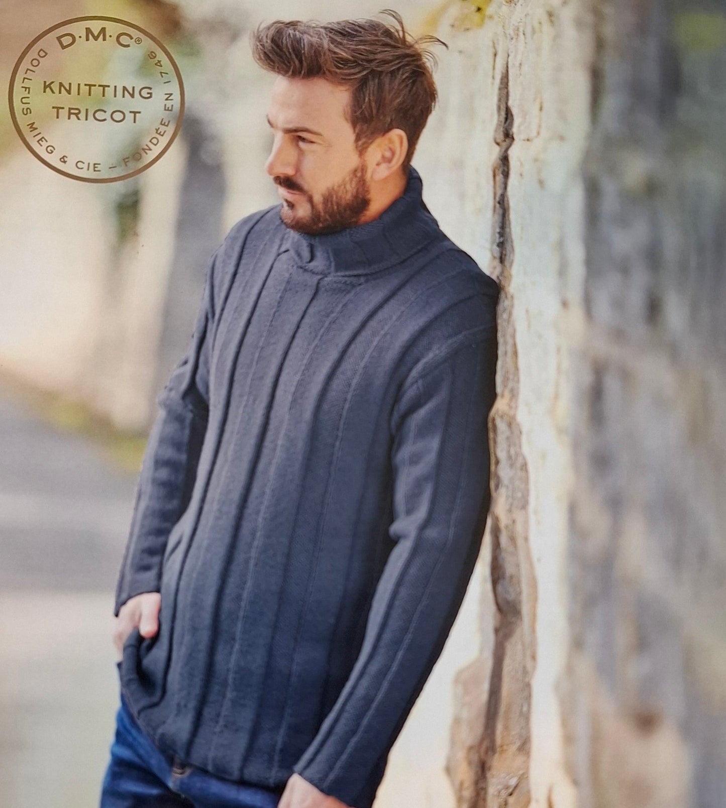 Maglione ai ferri collo alto uomo