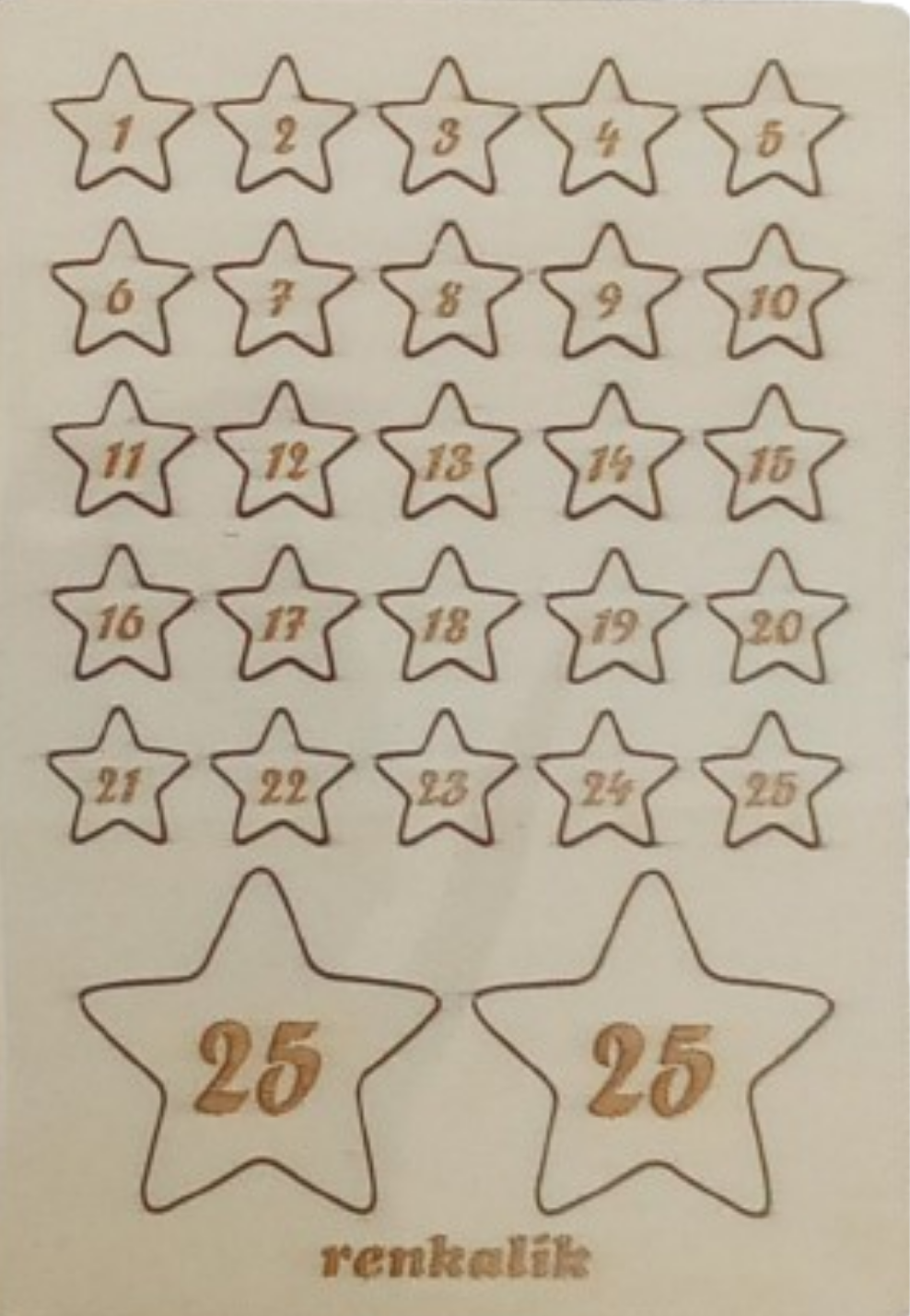 Numeri calendario legno stella