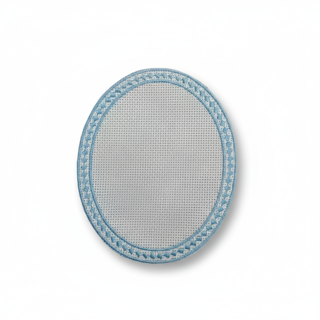 Oblò tela aida azzurro