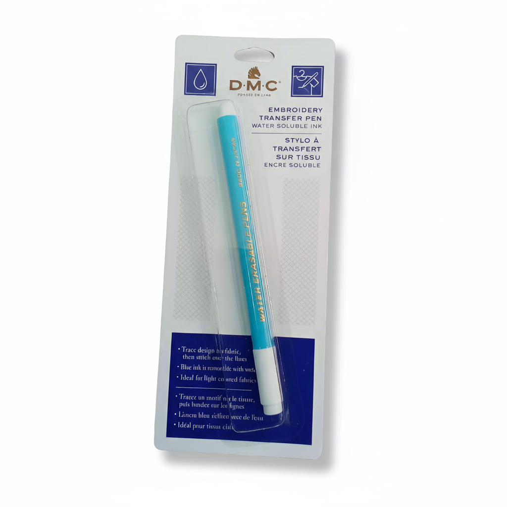 Penna solubile da ricamo azzurra