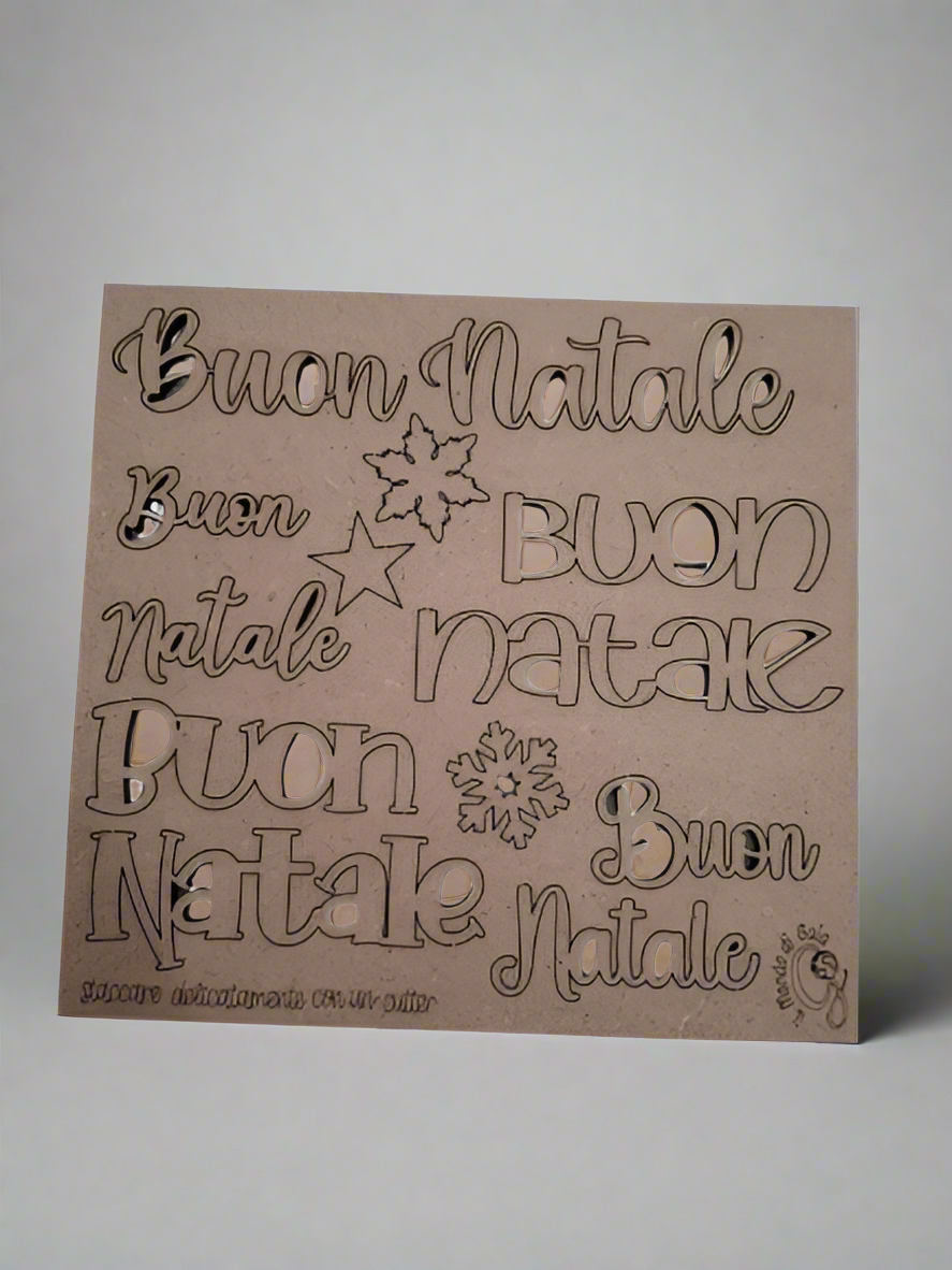 Scritta buon natale mdf