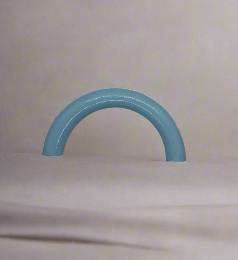 Semi anello legno azzurro per catena ciuccio