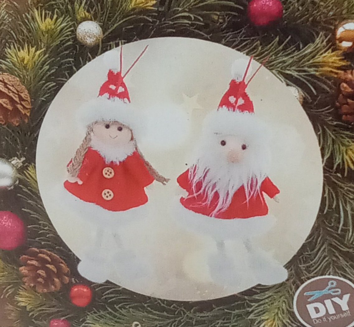 Kit decorazioni albero di natale - babbo e mamma natale