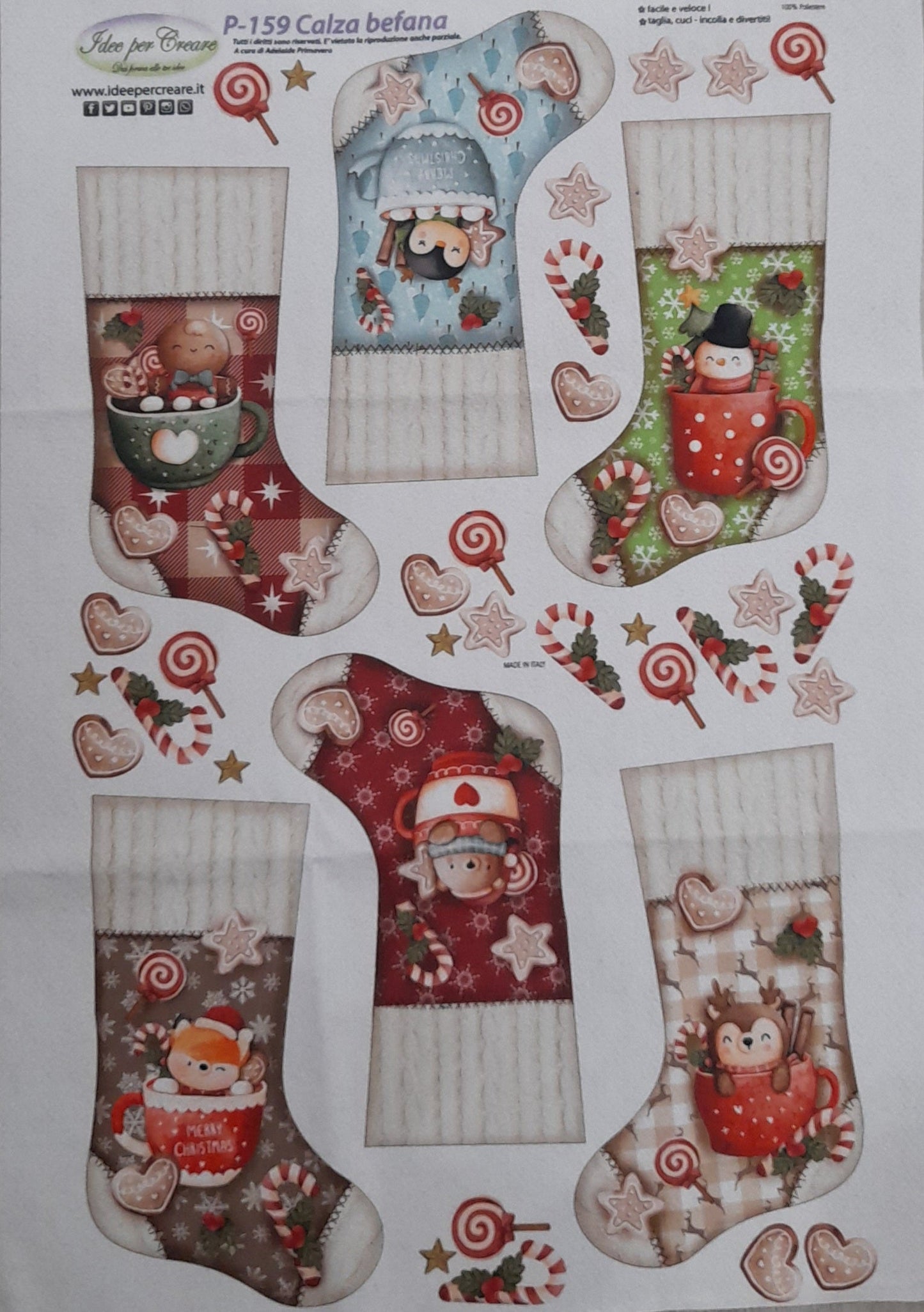 Pannello pannolenci calza befana
