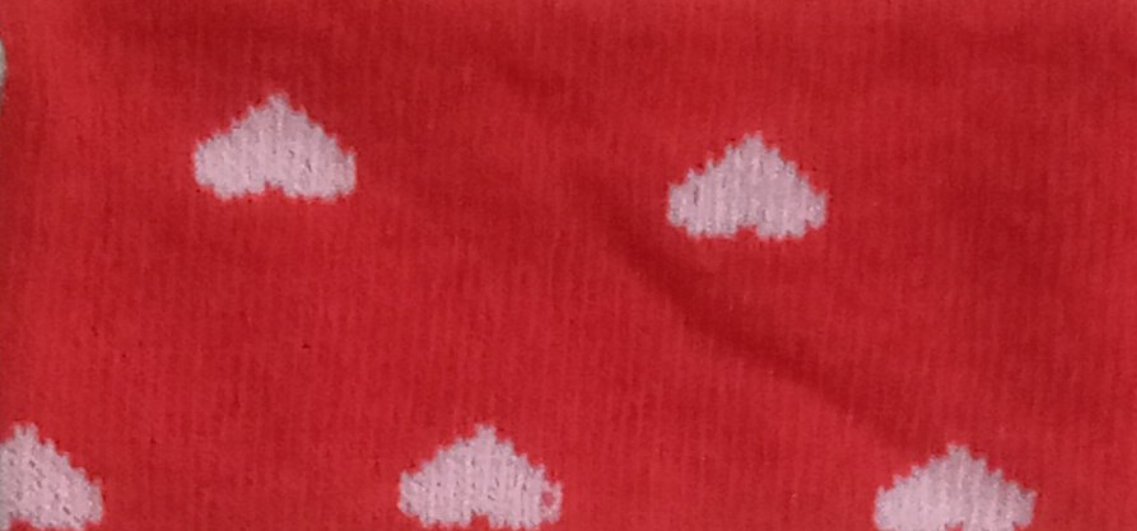 Tubolare rosso cuori bianchi