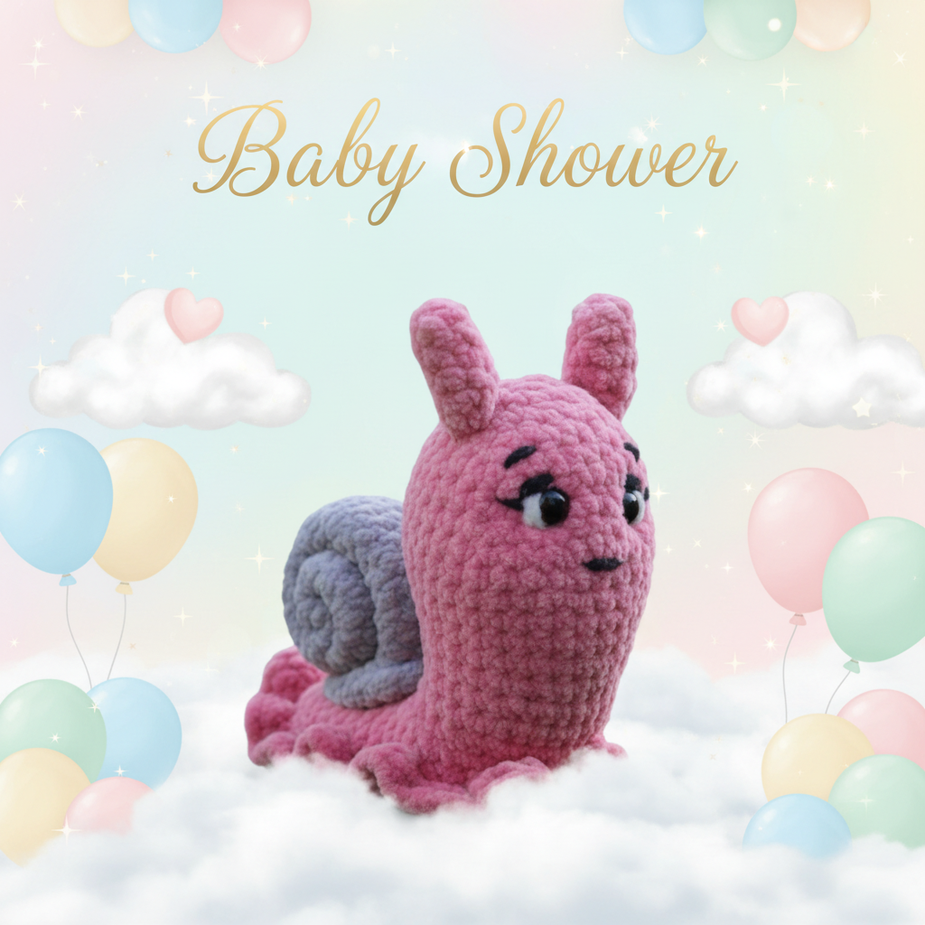 Amigurumi baby shower lumaca