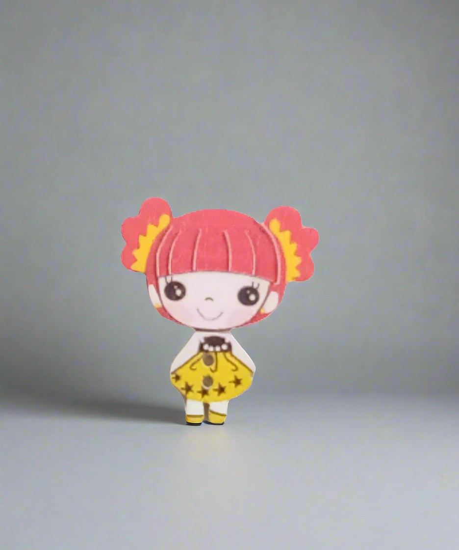 Bottone bambina capelli rossi