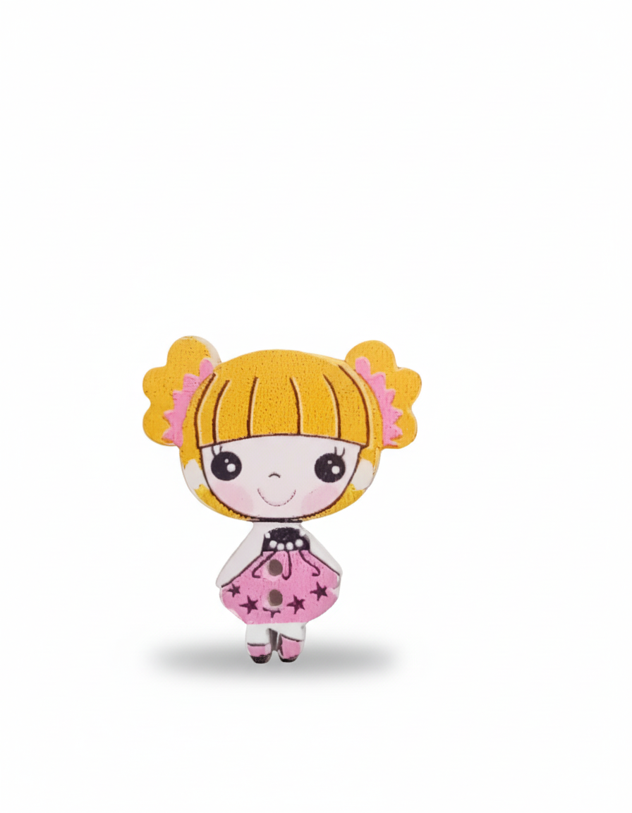 Bottone bimba capelli gialli