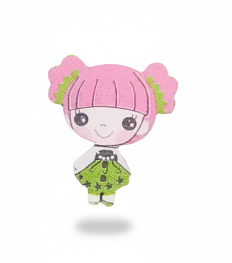 Bottone bimba vestito verde
