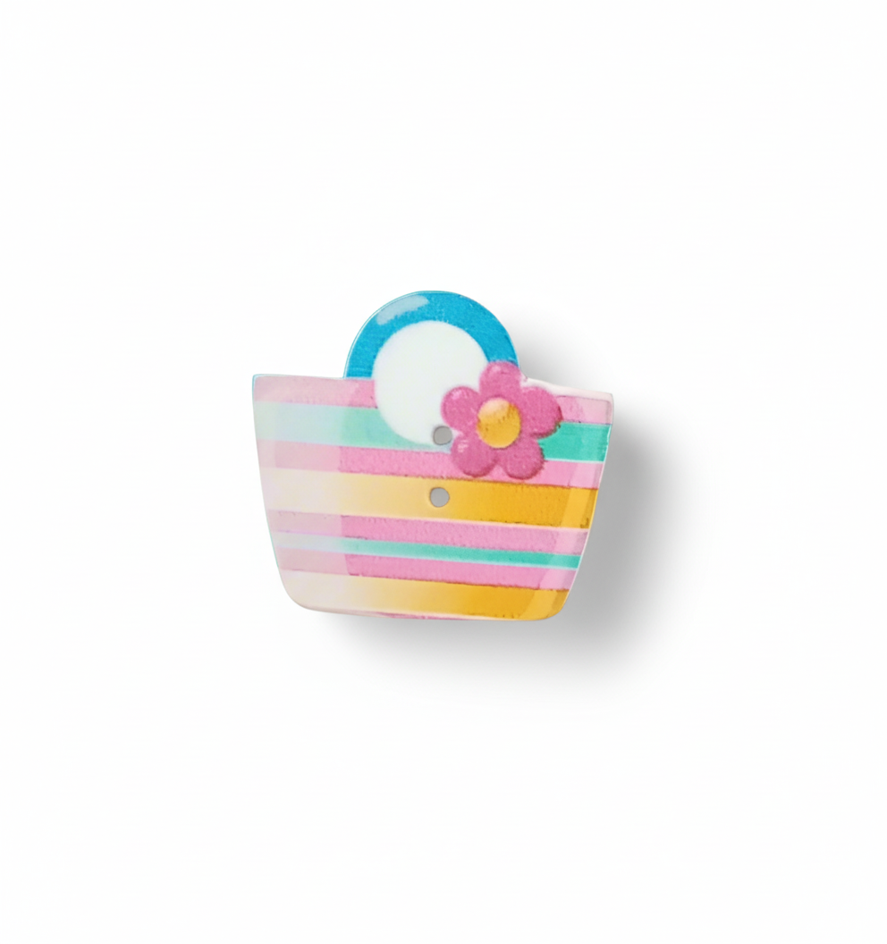 Bottone borsa manico azzurro