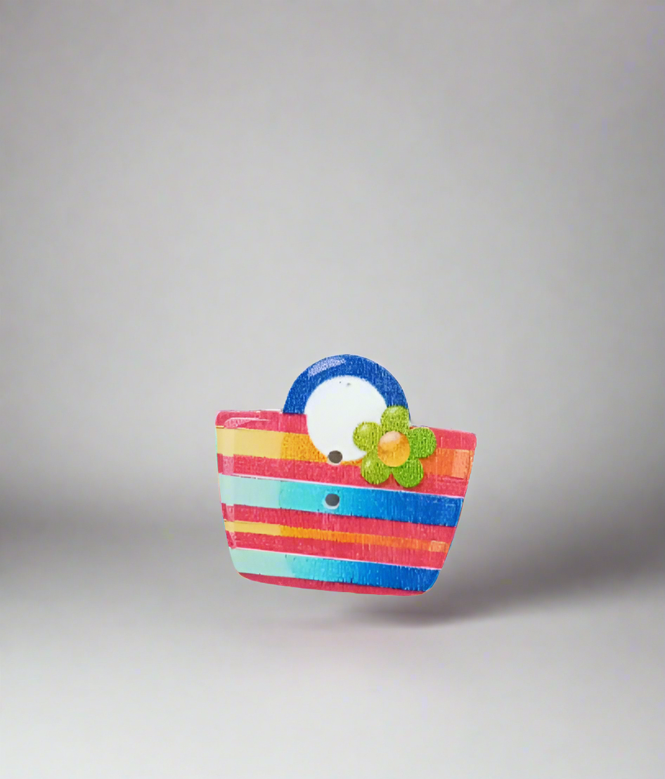 Bottone borsa manico blu
