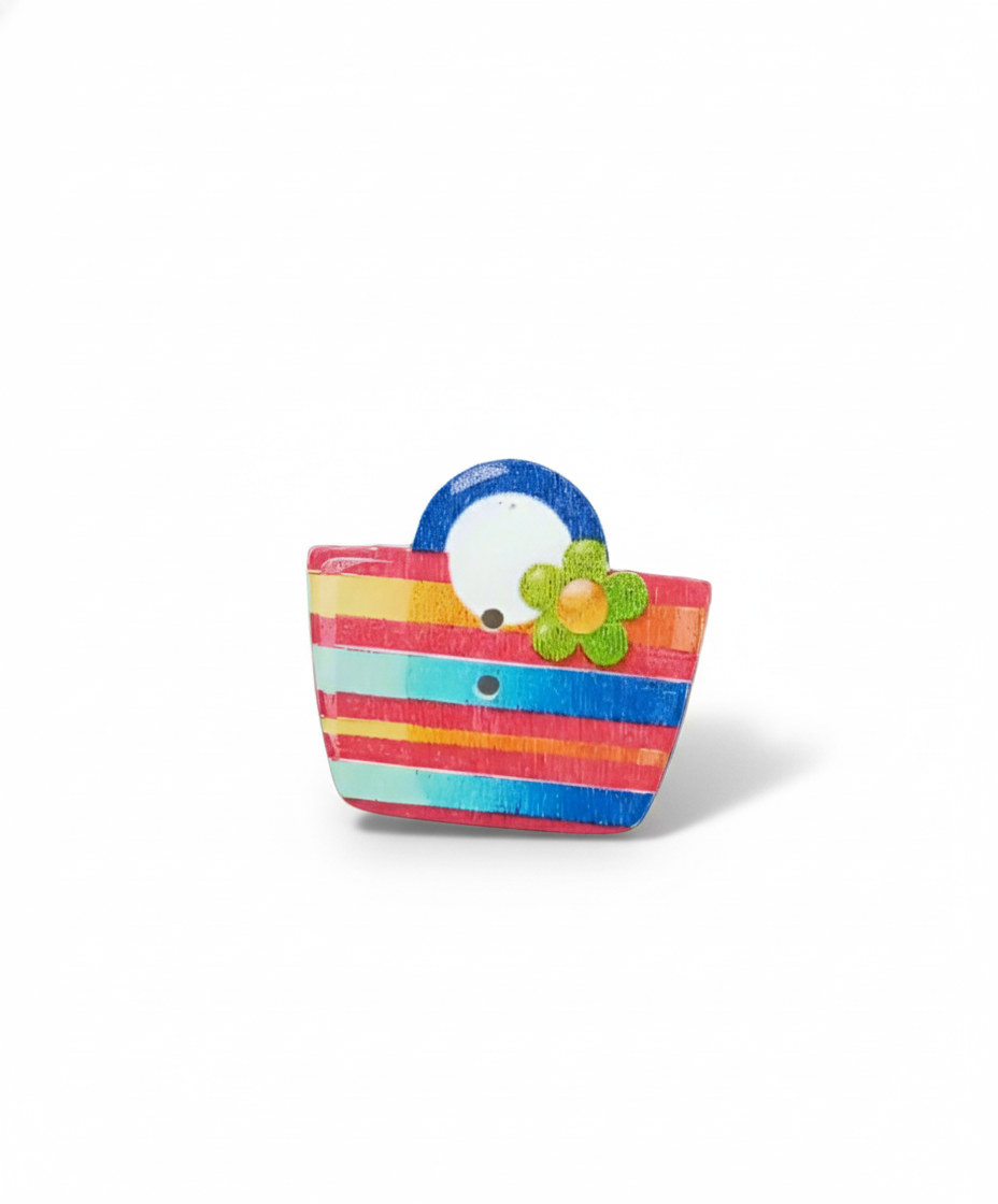 Bottone borsa manico blu