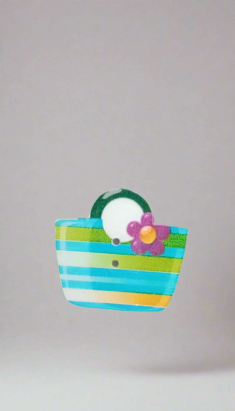 Bottone borsa manico verde scuro