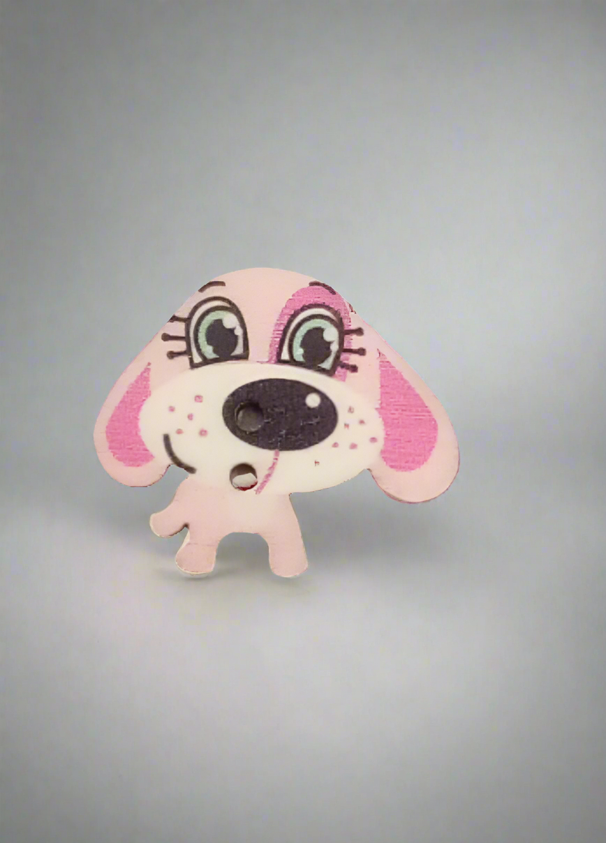 Bottone cane rosa