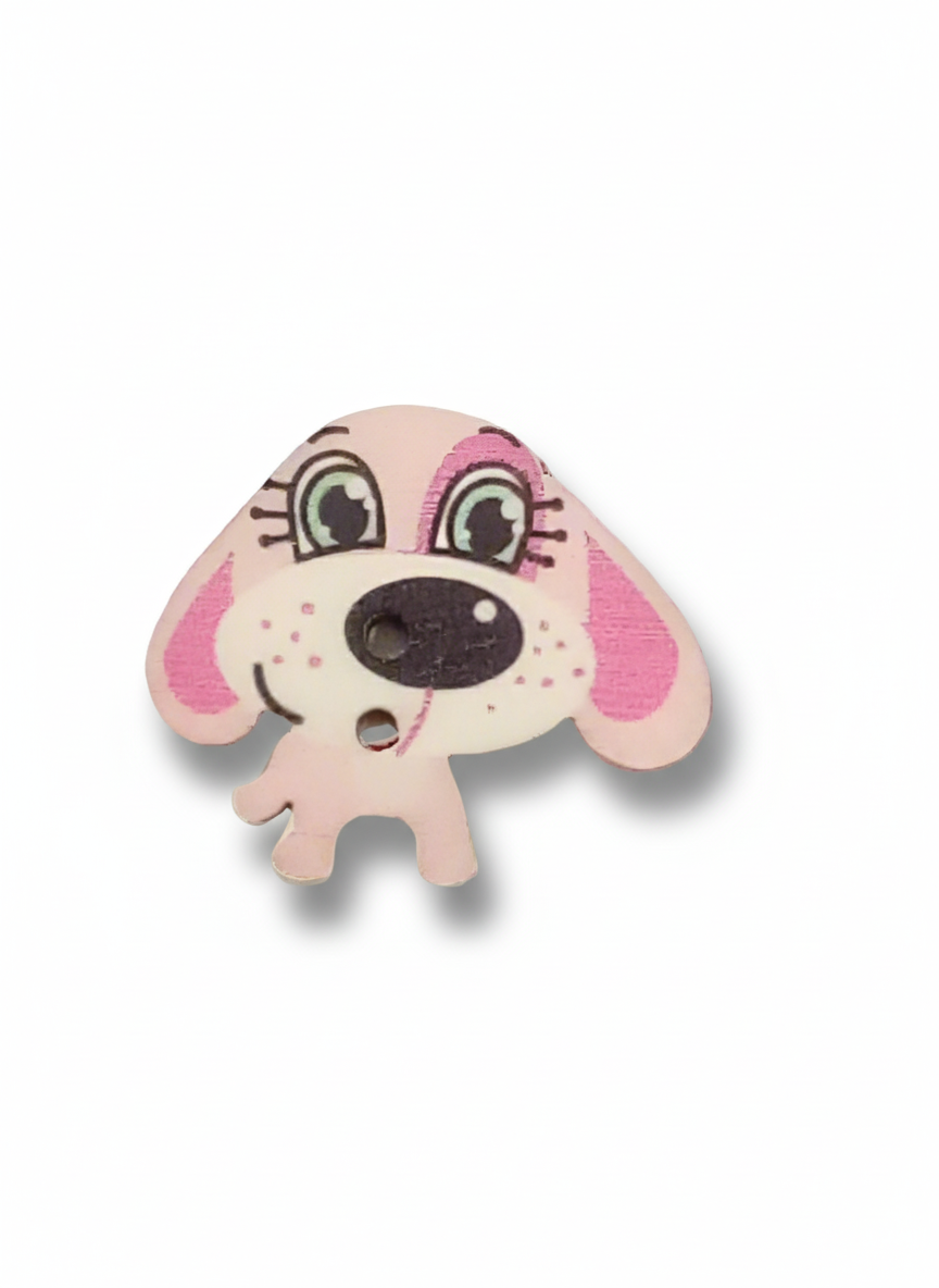 Bottone cane rosa