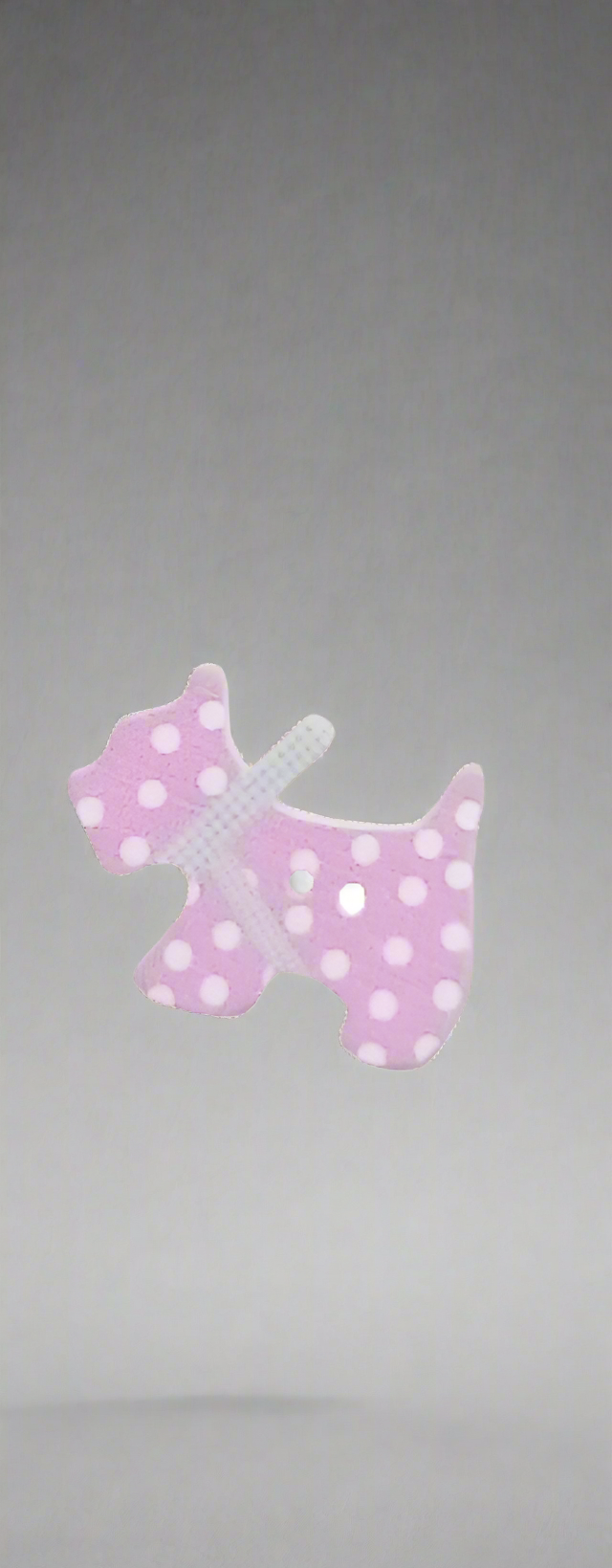 Bottone cane rosa pois