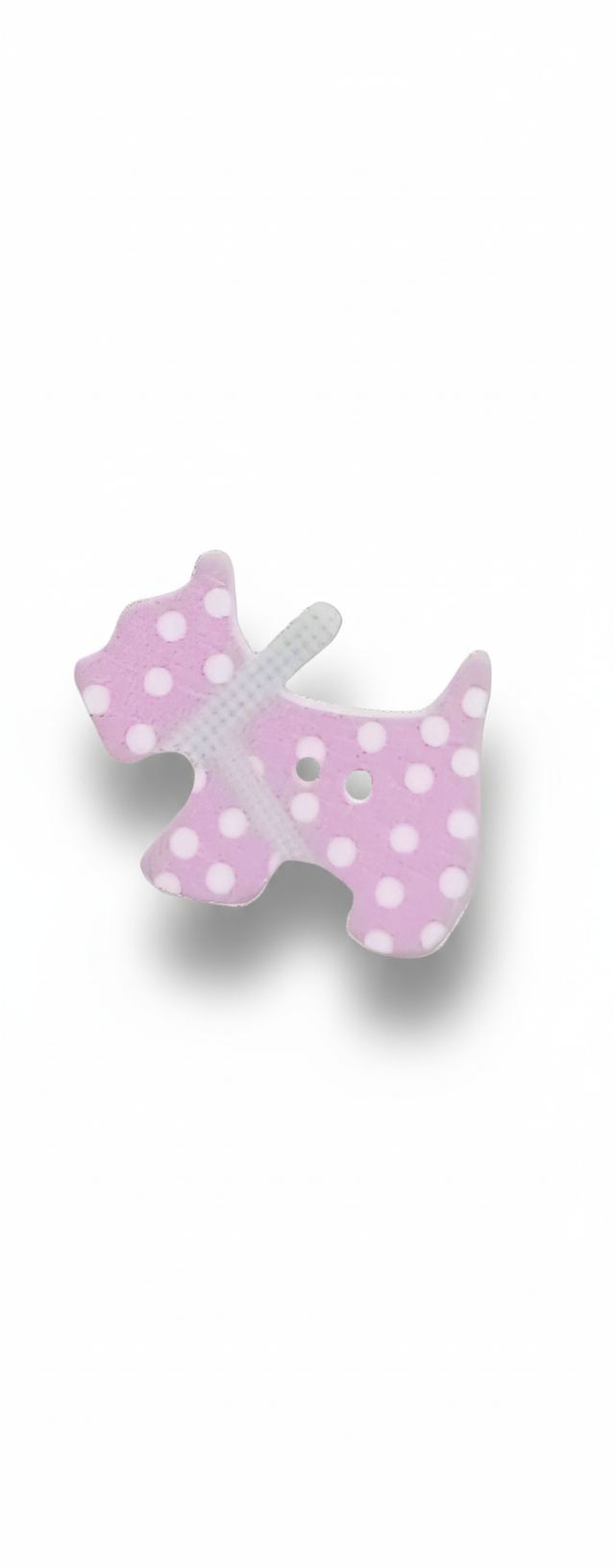Bottone cane rosa pois
