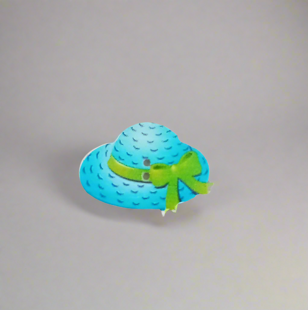Bottone cappello azzurro