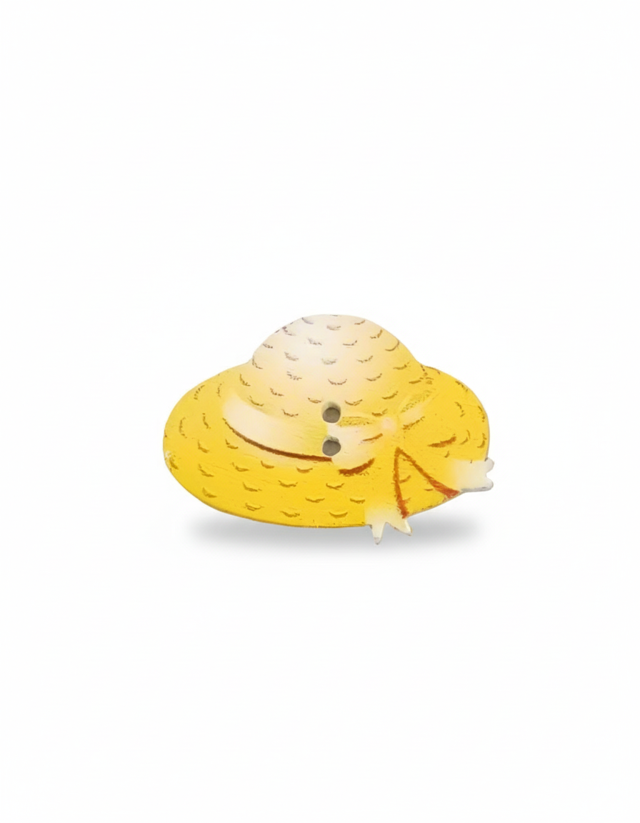 Bottone cappello giallo