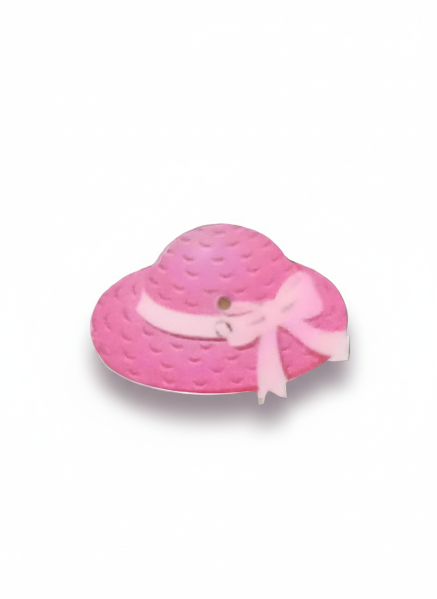 Bottone cappello rosa