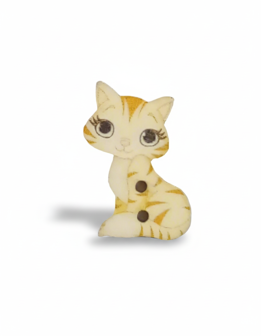 Bottone gatto seduto giallo