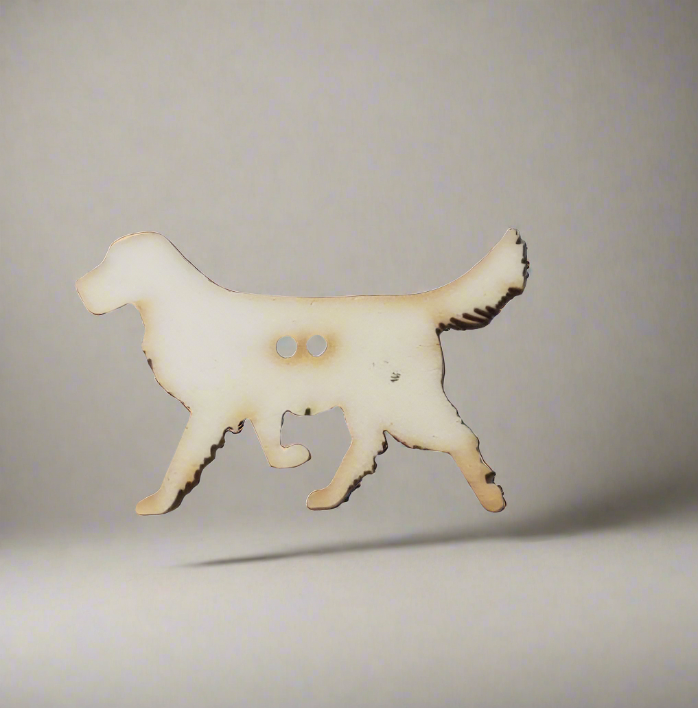 Bottone legno cane cammina