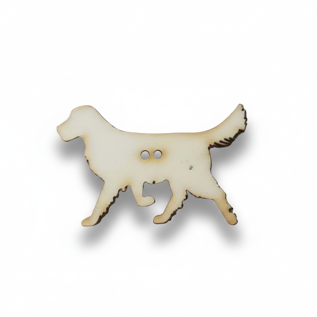 Bottone legno cane cammina