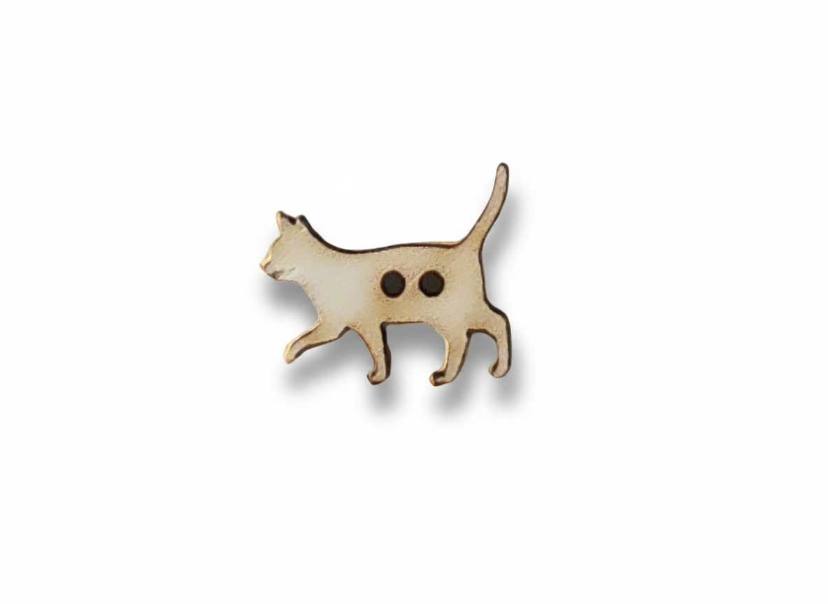 Bottone legno gatto che cammina