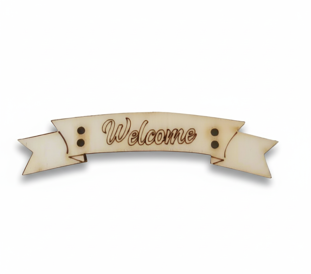 Bottone legno welcome