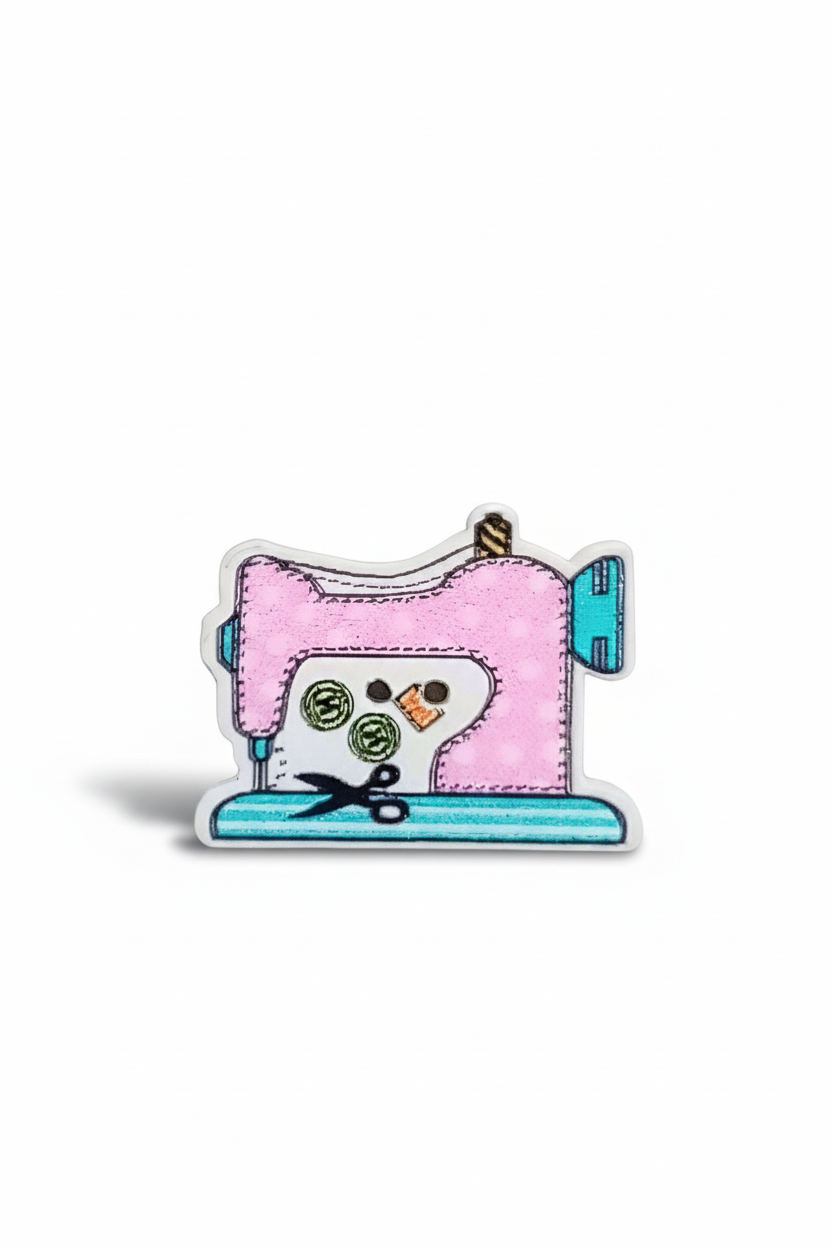 Bottone macchina da cucire pois rosa
