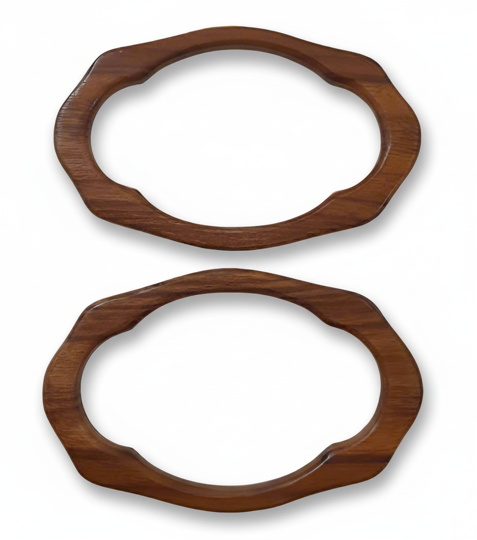 Coppia manici legno ondulati