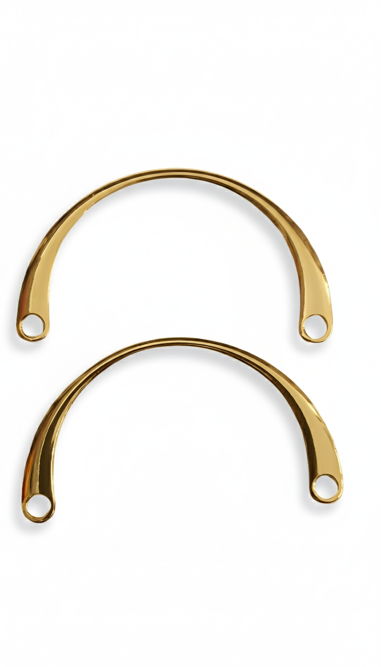 Coppia manici metallo oro