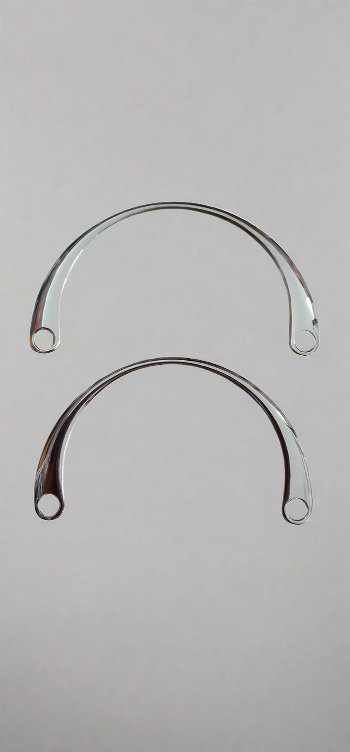Coppia manici metallo rodio