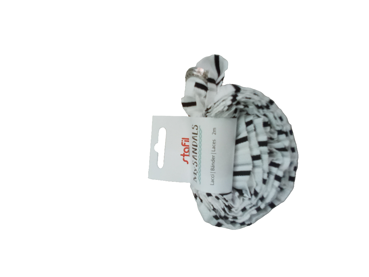 Fettuccia bianca e nera per infradito