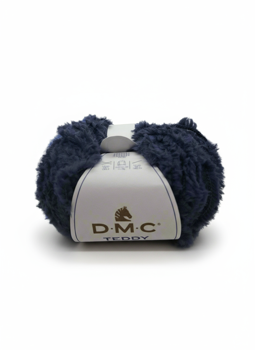 Filato peloso teddy blu scuro