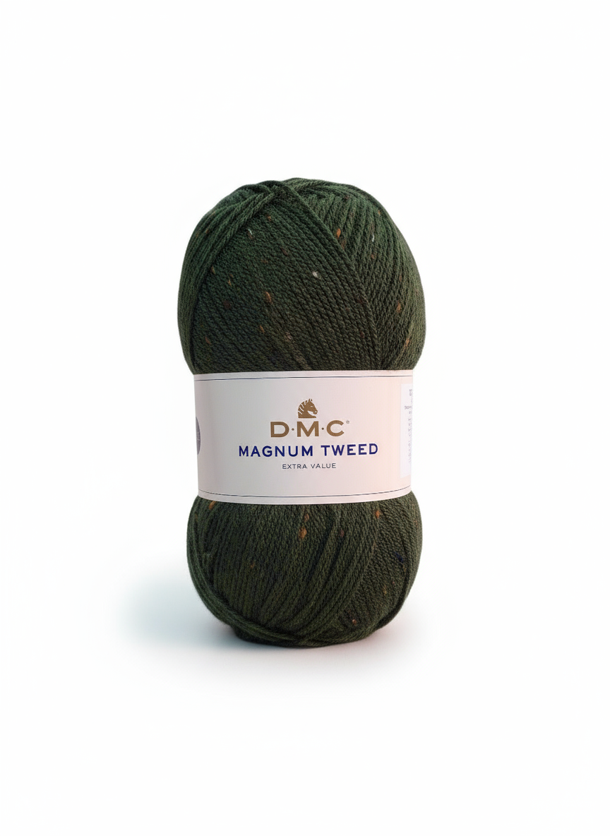 Filato tweed verde scuro
